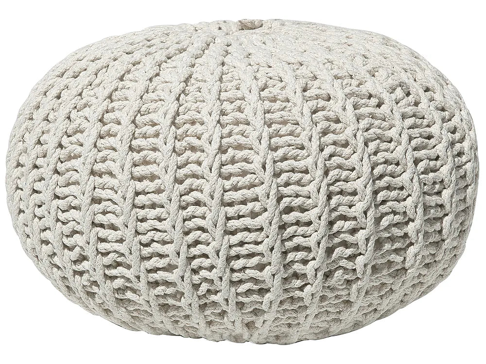 Pouf coton beige
