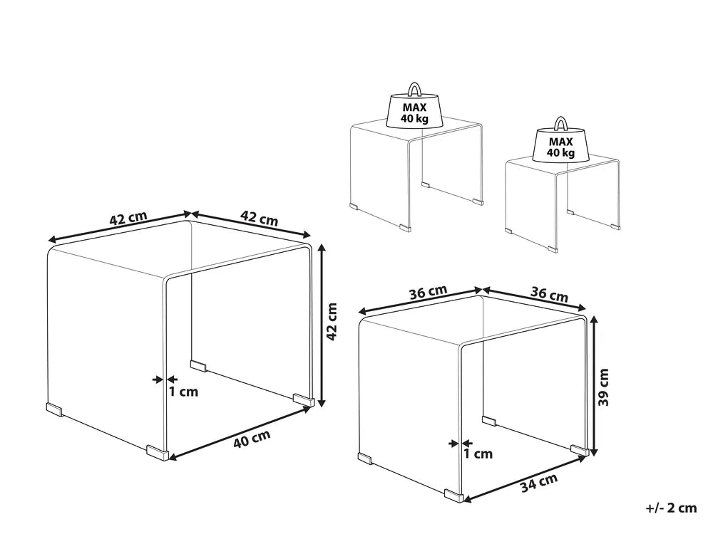 Lot de 2 tables d'appoint