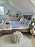 Pouf coton beige