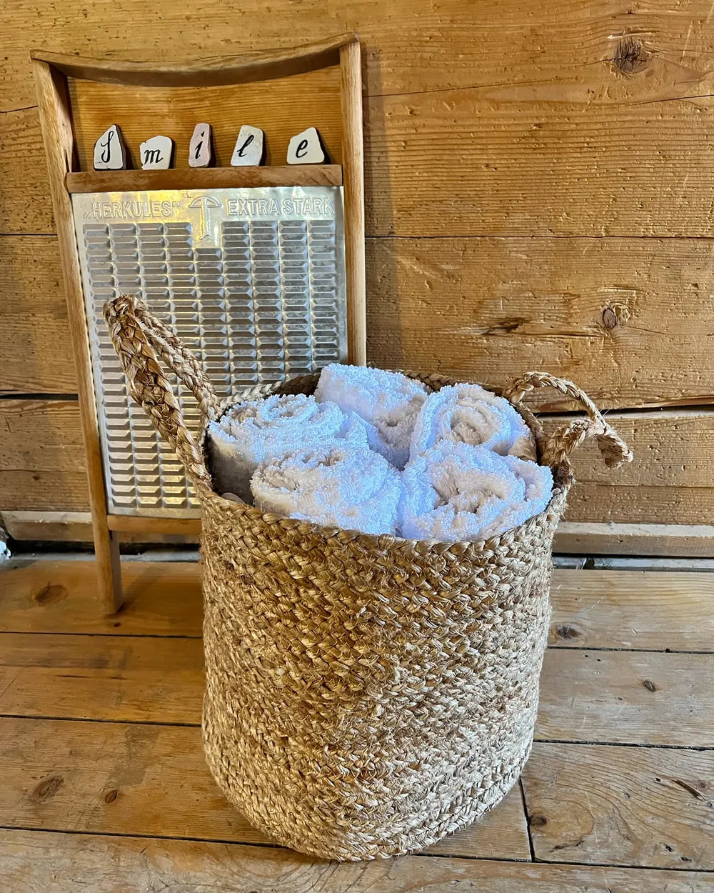 2 paniers Jute Beige